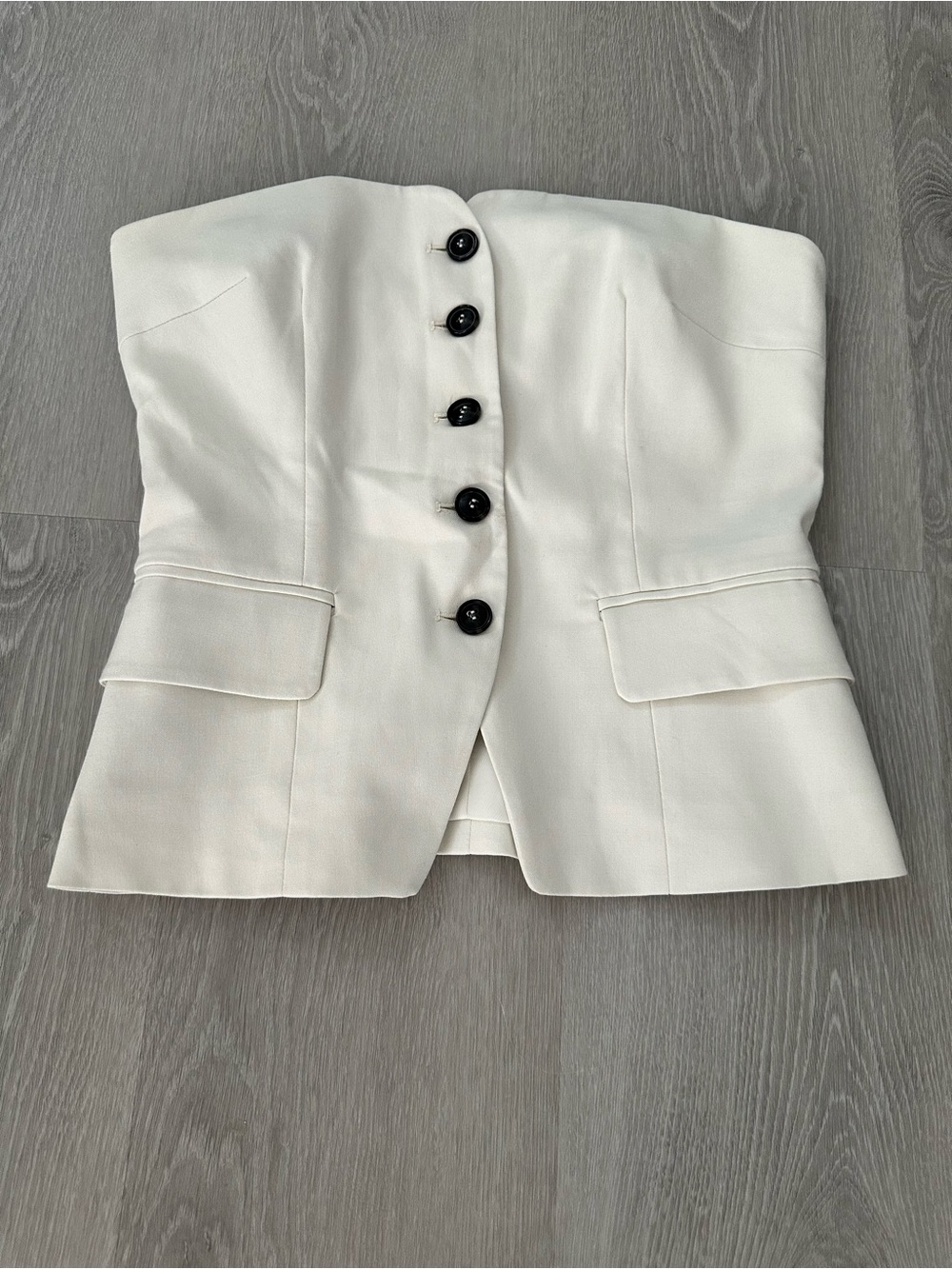 Bershka Ivory Strapless Corset Vest Top